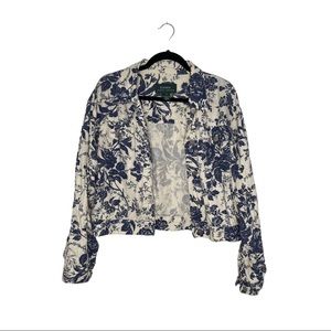Ralph Lauren Women's Floral Heavy Linen Jean Style Bomber
Jacket Size Medium